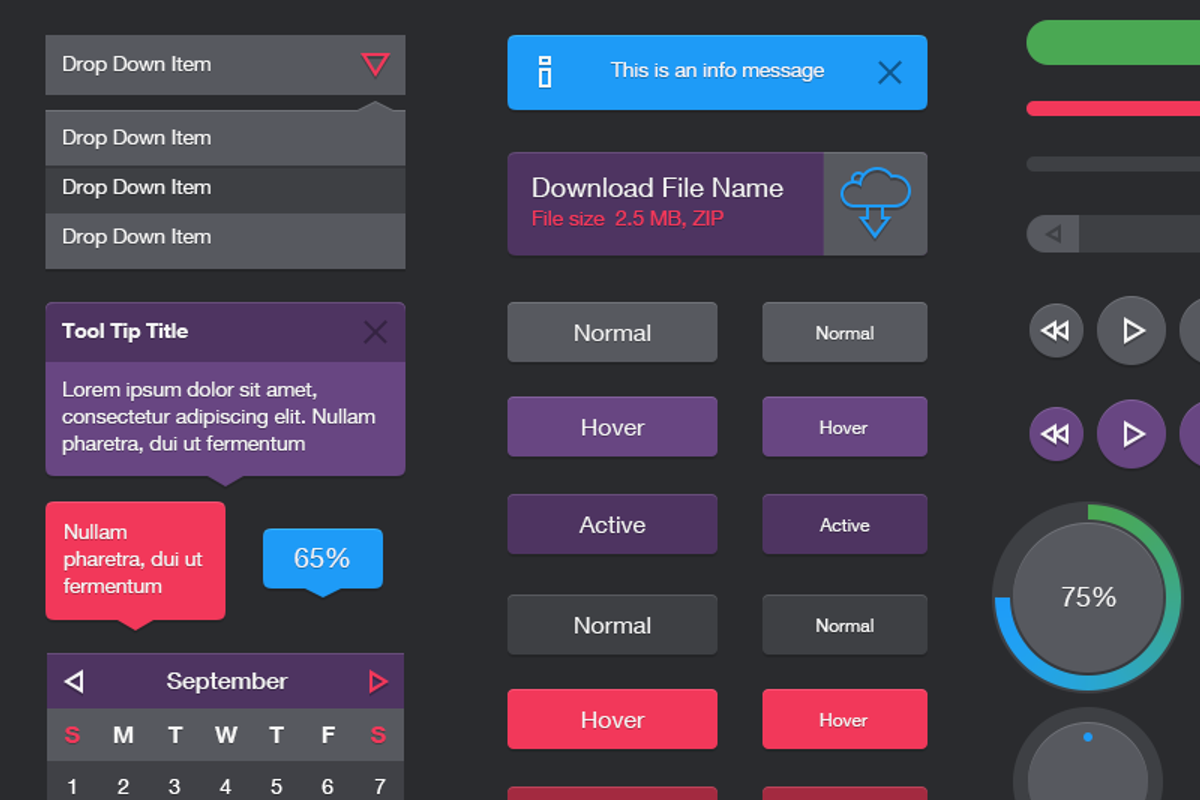 Flat UI Web Kit, an UI Kit Template by ChrisFarina (Photo 2 of 4)