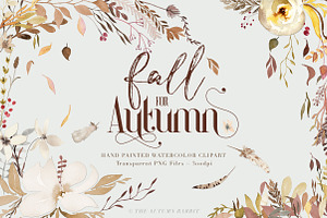 Fall for Autumn - Watercolor Clipart