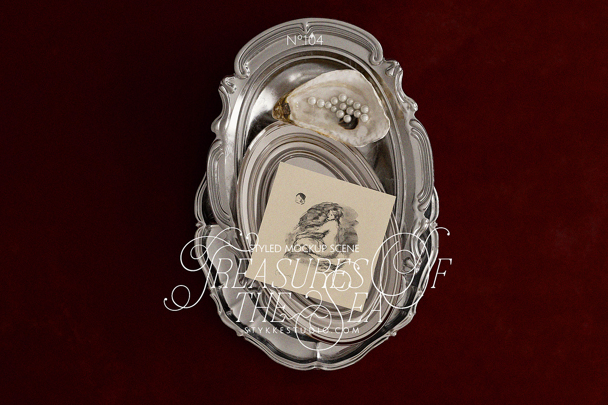 TREASURES OF THE SEA burgundy mockup, a Household Mockup by Stykke Studio (Photo 1 of 9)