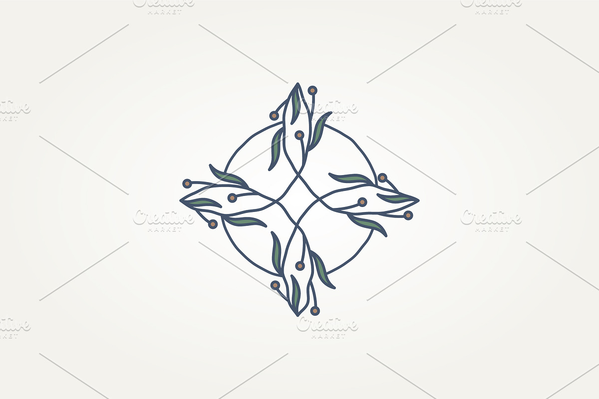 witch's knot with leaves line art, a Branding & Logo Template by Blazybone (Photo 2 of 2)