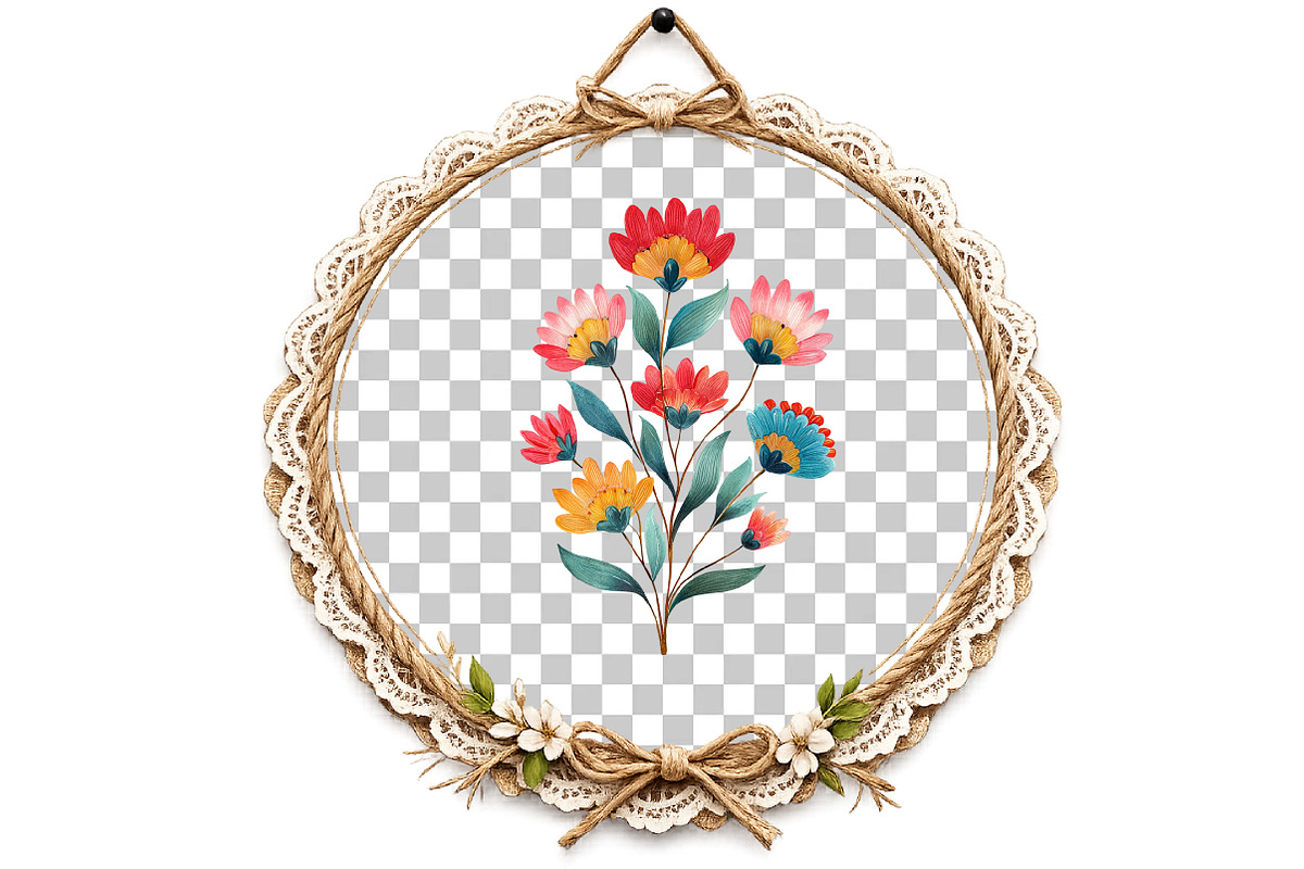 Watercolor Colorful Folk Floral Clip, an Illustration by DreamArtGraphic (Photo 6 of 8)
