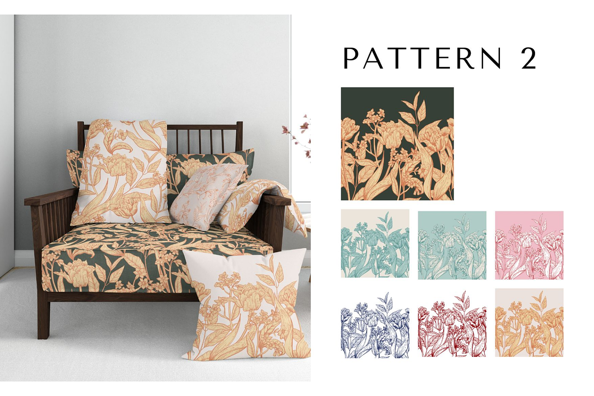 Toile Fleurie, Pattern & Motifs, a Pattern Graphic by lukodje (Photo 5 of 10)