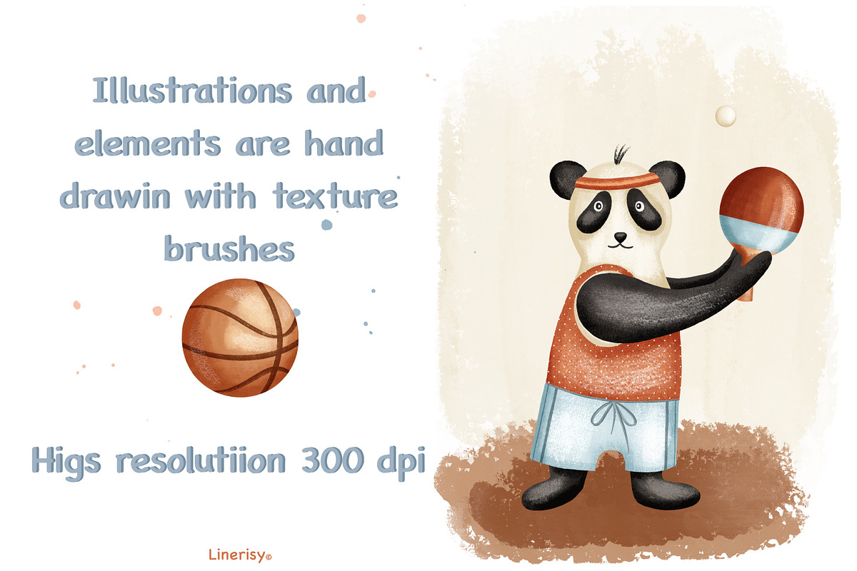 Sports friends. Animal collection, an Animal Illustration by Linerisyart (Photo 2 of 13)