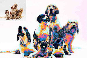 Dogs Oil Painting Photoshop Action