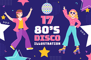 80s Disco Party Illustration