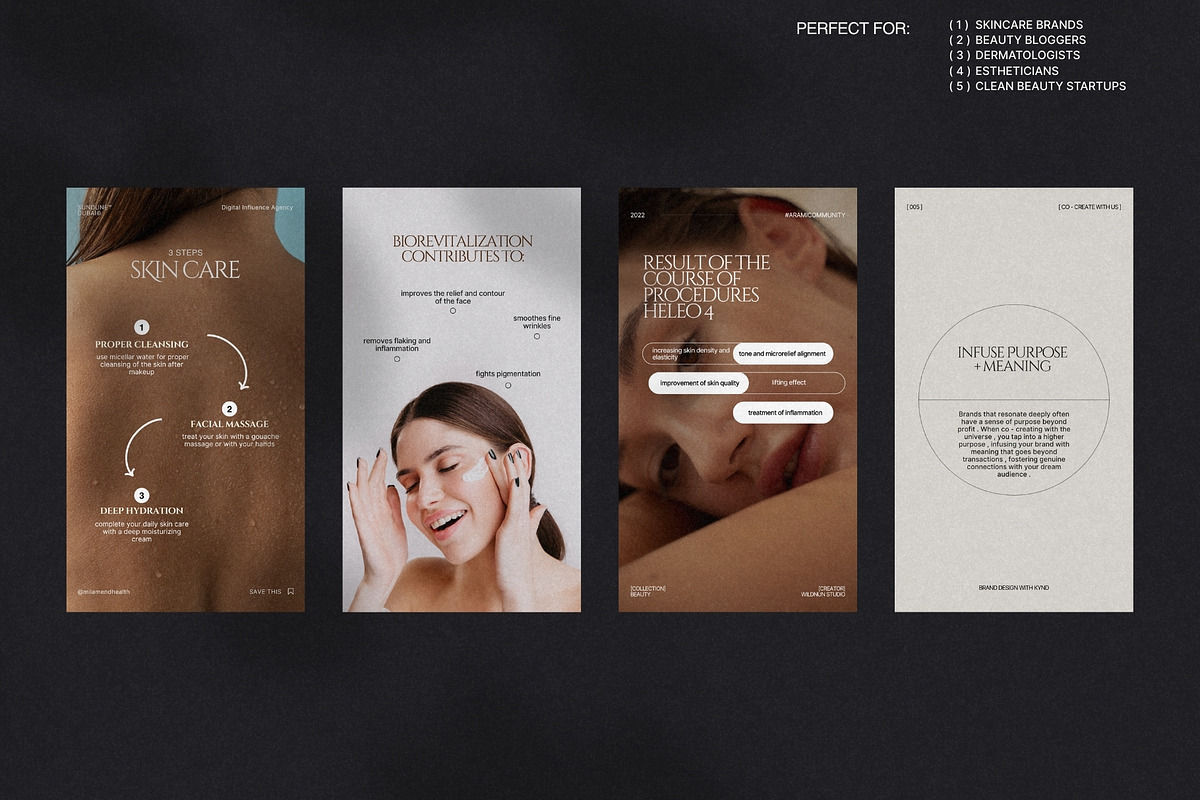 Minimal Skincare Story Kit Canva preview 3