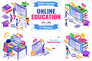 Online distance Education from Home, an Education Illustration by TAlex (Thumbnail 1 of 6)