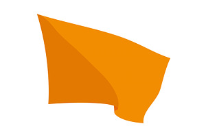 Waving flag. Orange flag, an Object Illustration by Things for designers