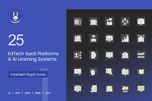 25 EdTech & AI Learning Icons.