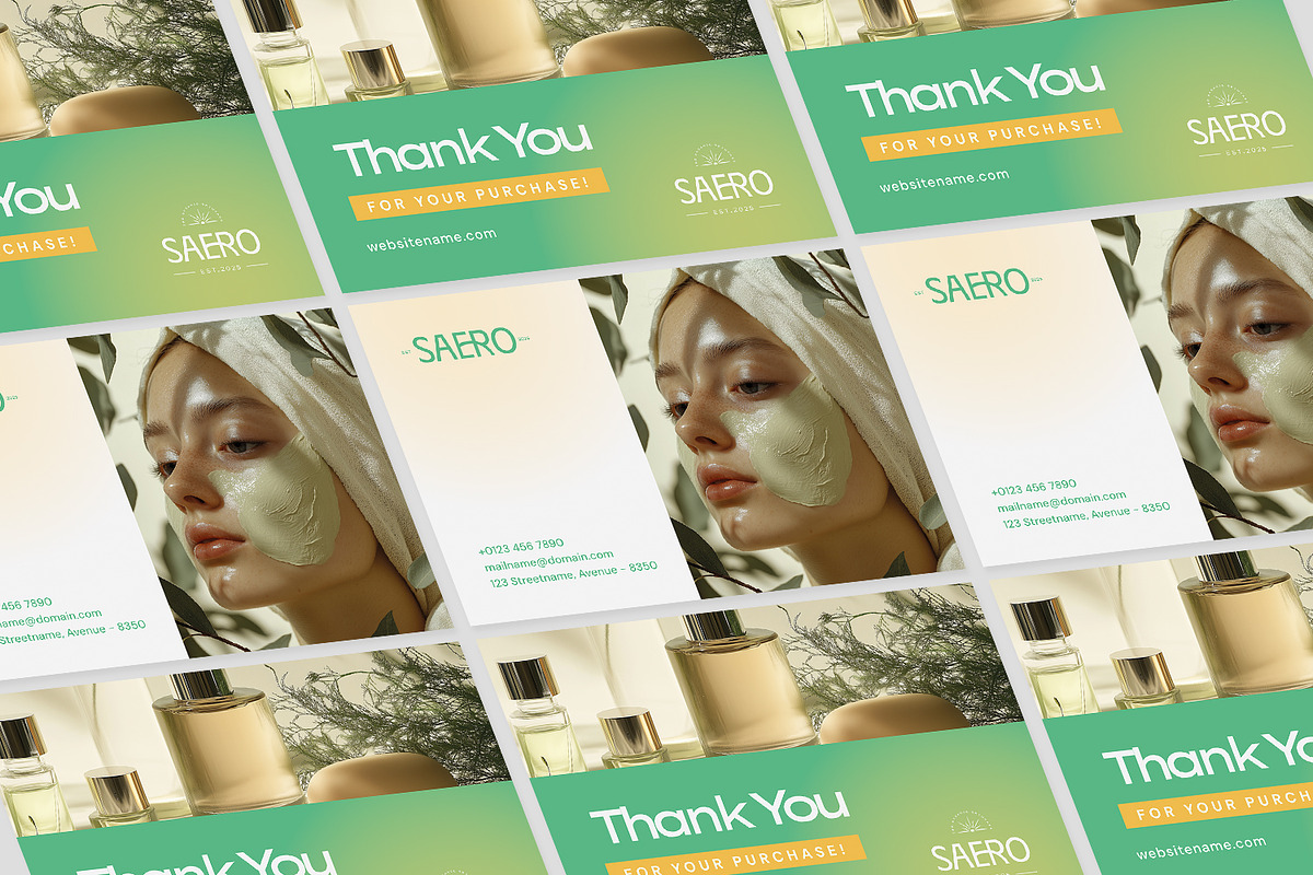 Saeron - Thank You Card, a Print Template by Fannan Studio (Photo 3 of 3)
