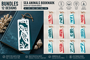 Sea Animals Bookmark Paper Cut, an Animal Illustration by OTVEY DESIGN (Thumbnail 1 of 13)