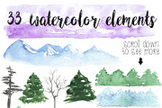 Watercolor Winter Landscape Creator, an Illustration by WBS Design (Thumbnail 5 of 5)