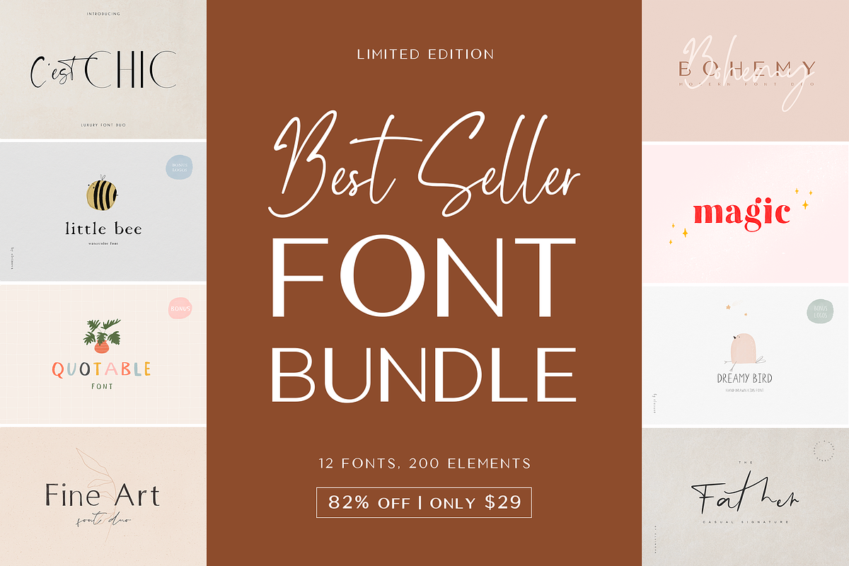 Best Seller Font Bundle, a Font by elvinova (Photo 13 of 13)