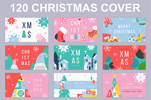 Merry Christmas Cover Templates, a Seasonal Illustration by alexdndz