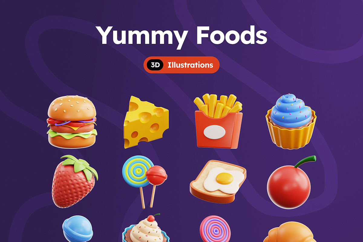 Fast Foods 3D Icons, a Food & Drink 3D Model by Rakata Studio (Photo 7 of 7)