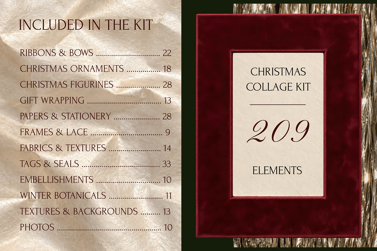 Christmas Collage Kit | PNG Elements, an Object Graphic by Serenefeeling (Photo 3 of 21)