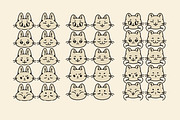 Lazy cute cats. Lineart collection, an Animal Illustration by heyXeni (Thumbnail 10 of 11)