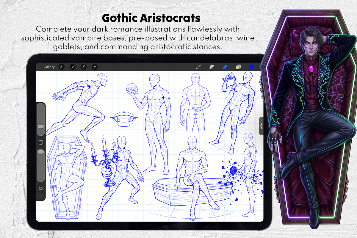 Halloween Male Poses, a Brush Add-On by Selentaori Studio (Photo 6 of 13)