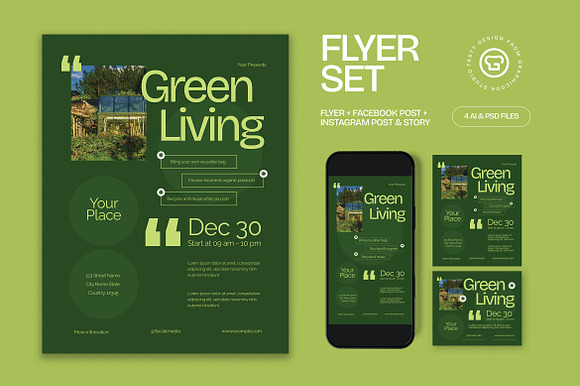 Green Living Flyer preview 4