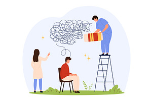 Mental health therapy and, an Object Illustration by Flashvector