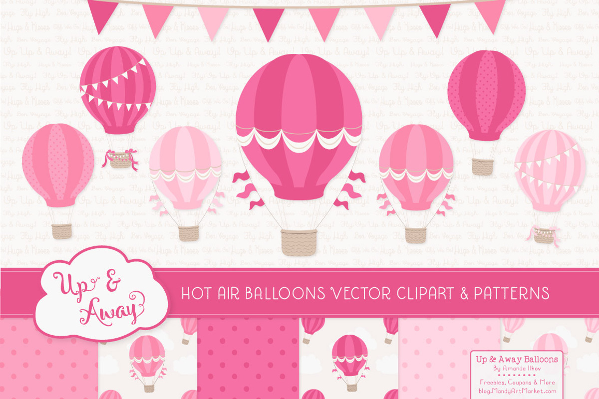 Shades of Pink Hot Air Balloons, an Illustration by Amanda Ilkov (Photo 1 of 6)