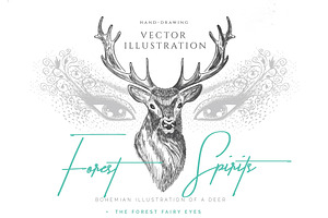 BOHEMIAN DEER ILLUSTRATION
