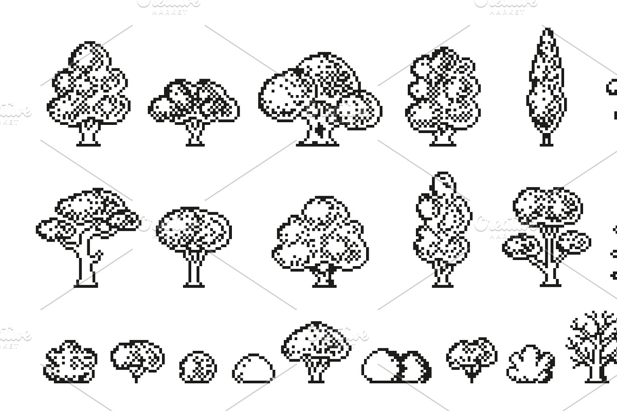 Nature landscape, forest pixel art, an Object Graphic by LadadikArt (Photo 3 of 3)