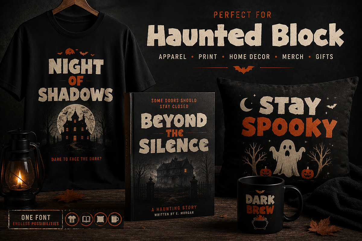 Haunted Block, a Slab Serif Font by Wow Magic (Photo 6 of 6)