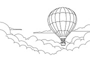 Hot Air Balloon Cloud Line Art bundl, an Illustration by Designer_Momina (Thumbnail 15 of 51)