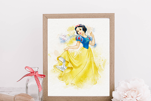 Princess Snow White Watercolor Art