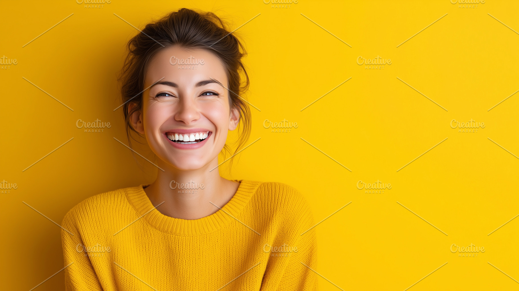 Cheerful young woman in a yellow, a Person Photo by MistyDay