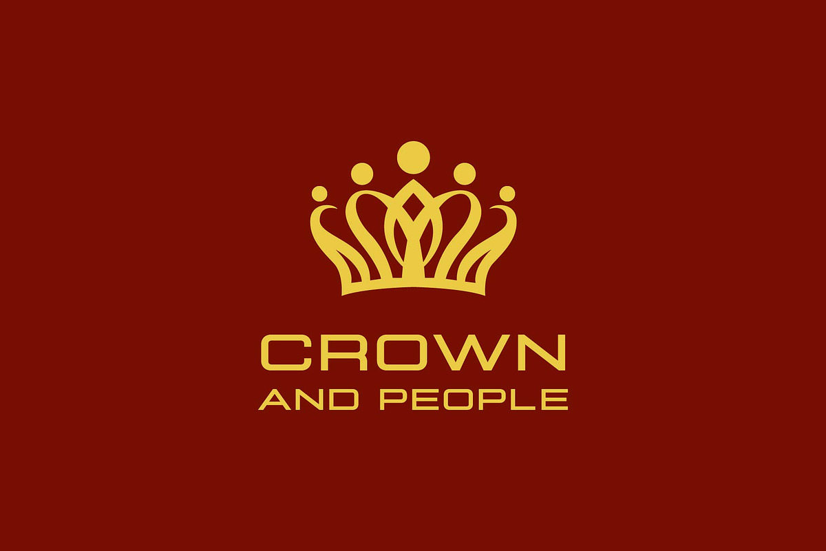 Abstract crown with people logo, a Branding & Logo Template by funpixel