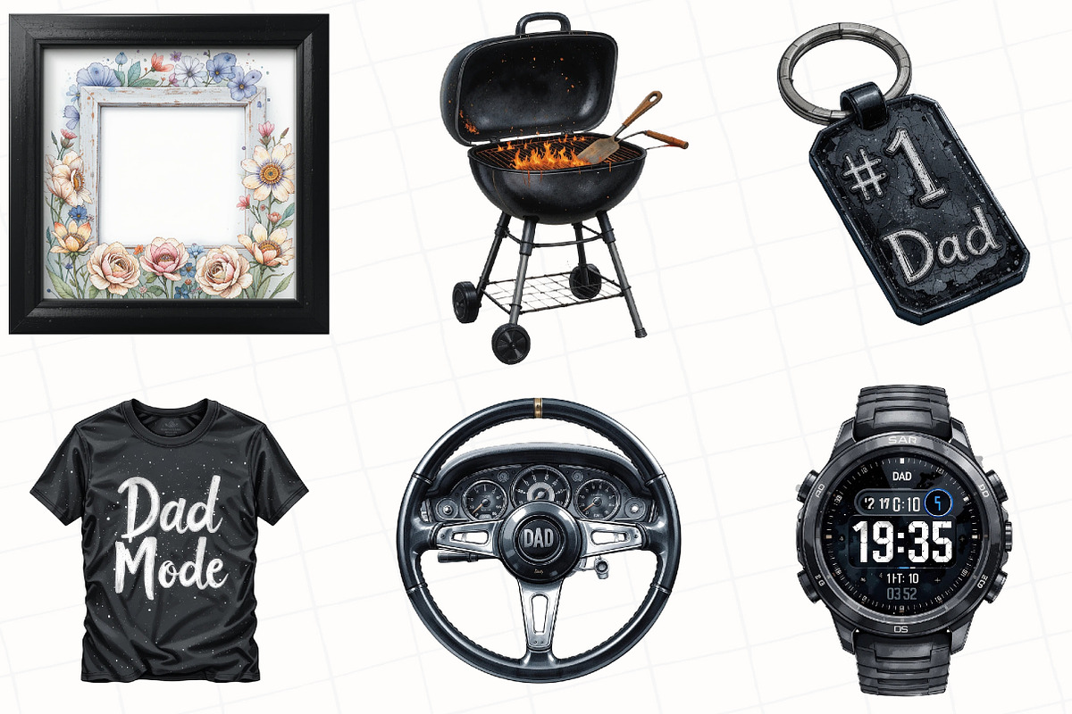 Classic Black Father's Day Clipart, an Illustration by OK Design (Photo 2 of 5)