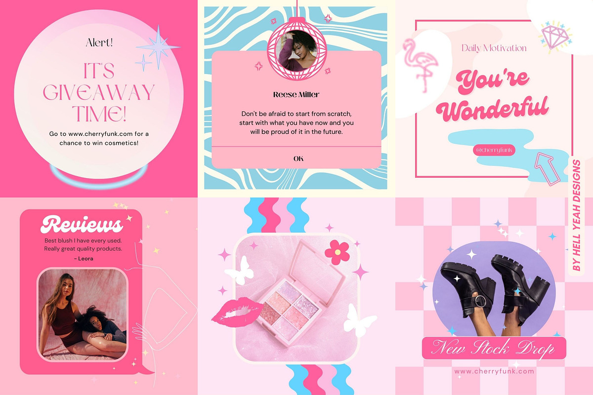 Barbiecore Instagram Post Template, a Social Media Template by Hell Yeah Designs (Photo 7 of 7)