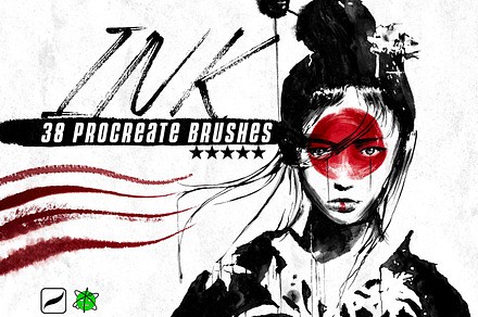 Ink Brushes For Procreate, a Brush Add-On by Nuclear Brushes