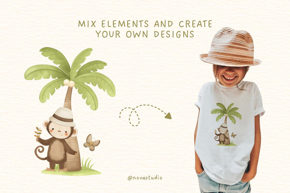 Jungle Friends Adventure – Clipart, an Animal Illustration by Nova Studio (Photo 6 of 11)