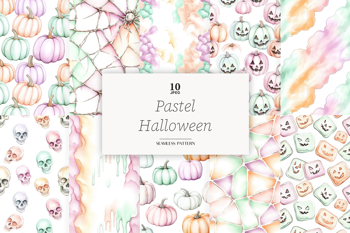 Pastel Halloween Digital Papers