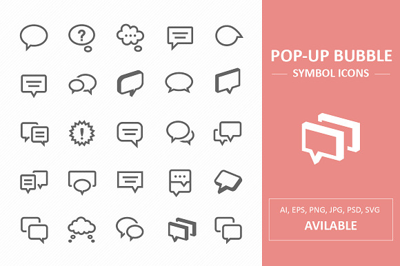 Pop Up Bubble Symbol Icons