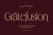Gratefusion - Modern Stylish, a Sans Serif Font by RockboyStd (Thumbnail 1 of 12)