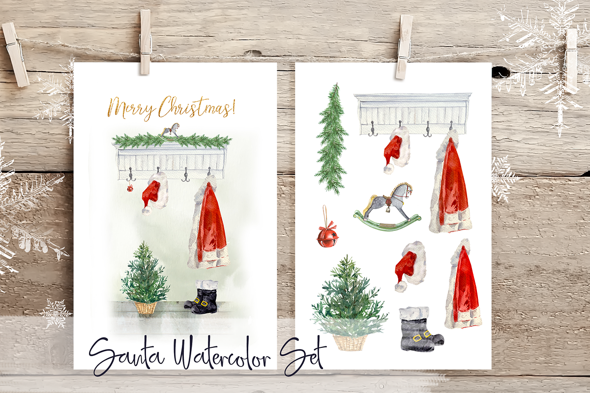 Santa Christmas Cards and Clip Arts, an Illustration by Tati Bordiu (Photo 1 of 4)