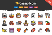 76 Casino Icons, a Solid Icon by Flat Icons (Thumbnail 1 of 6)