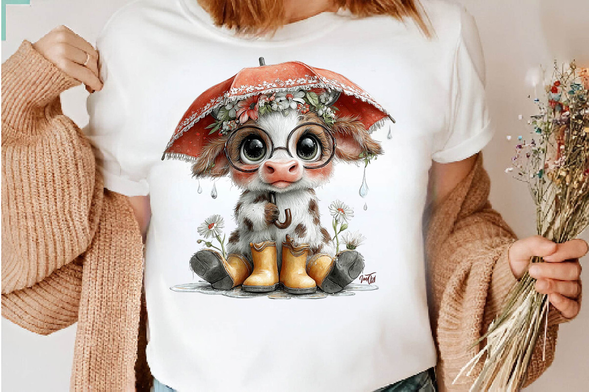 Quirky Cow Clipart PNG Whimsical, a Seasonal Illustration by CreationArt (Photo 6 of 7)