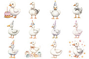 Baby White Goose Birthday, an Illustration by Design Market (Thumbnail 2 of 3)