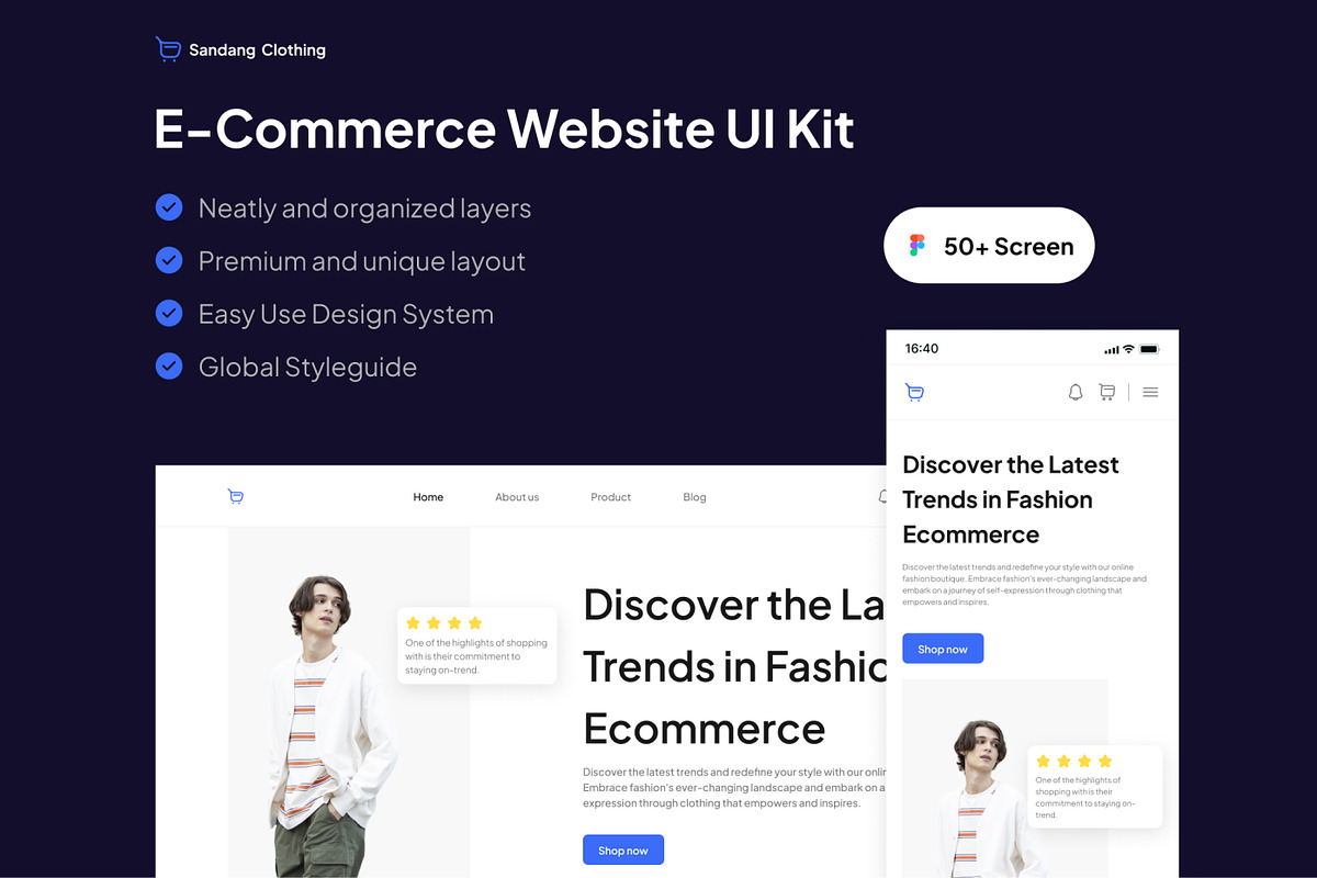 E-commerce Website UI KIT, a Landing Page Template by CreativeUI (Photo 1 of 6)