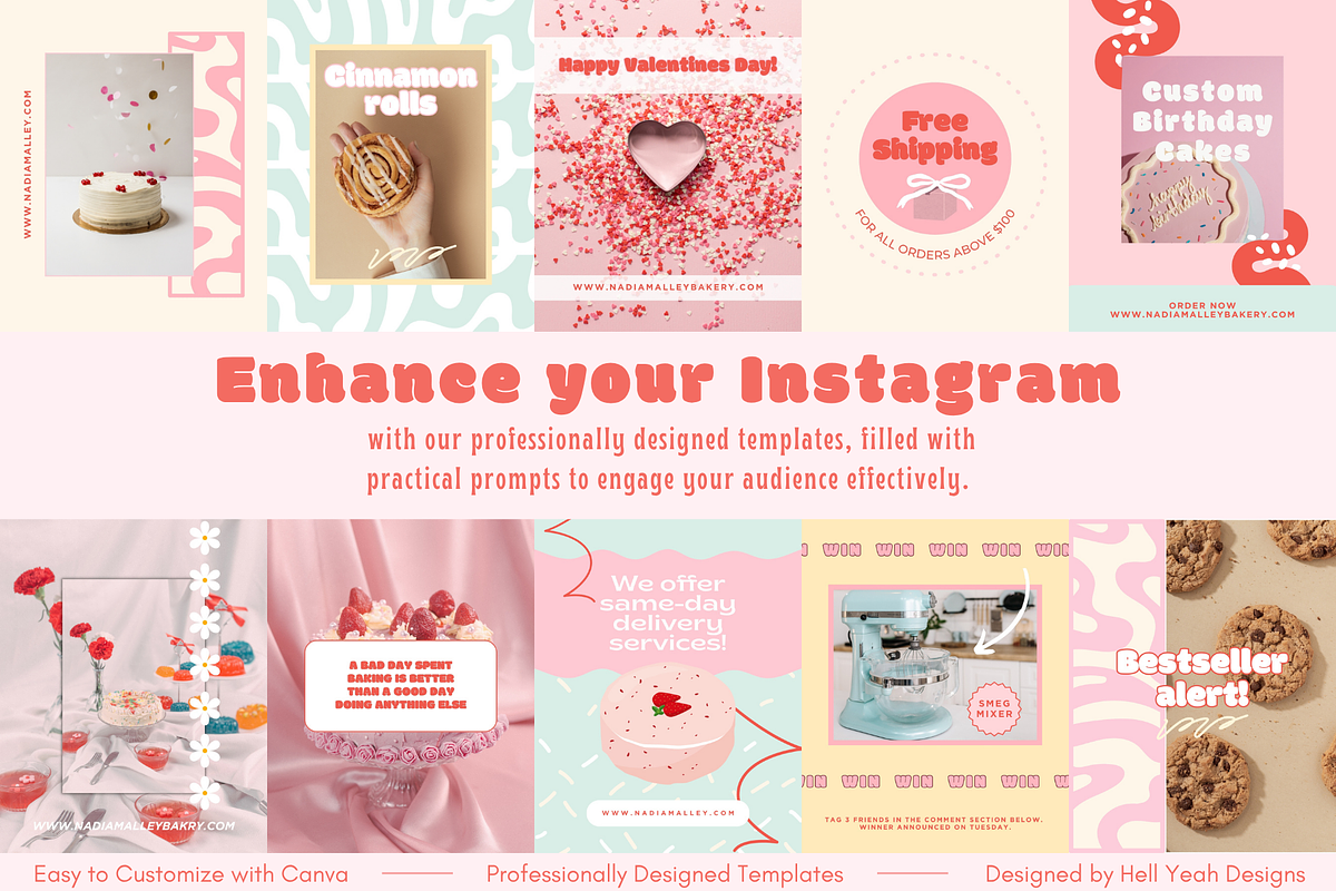 Funky Bakery Instagram Post Template, a Social Media Template by HellYeahDesigns (Photo 5 of 7)