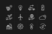 Green Energy and Sustainability Icon, an Outline Icon by VectStock (Thumbnail 2 of 2)