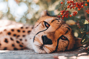 Resting cheetah close-up, an Animal Photo by AlyaAnd