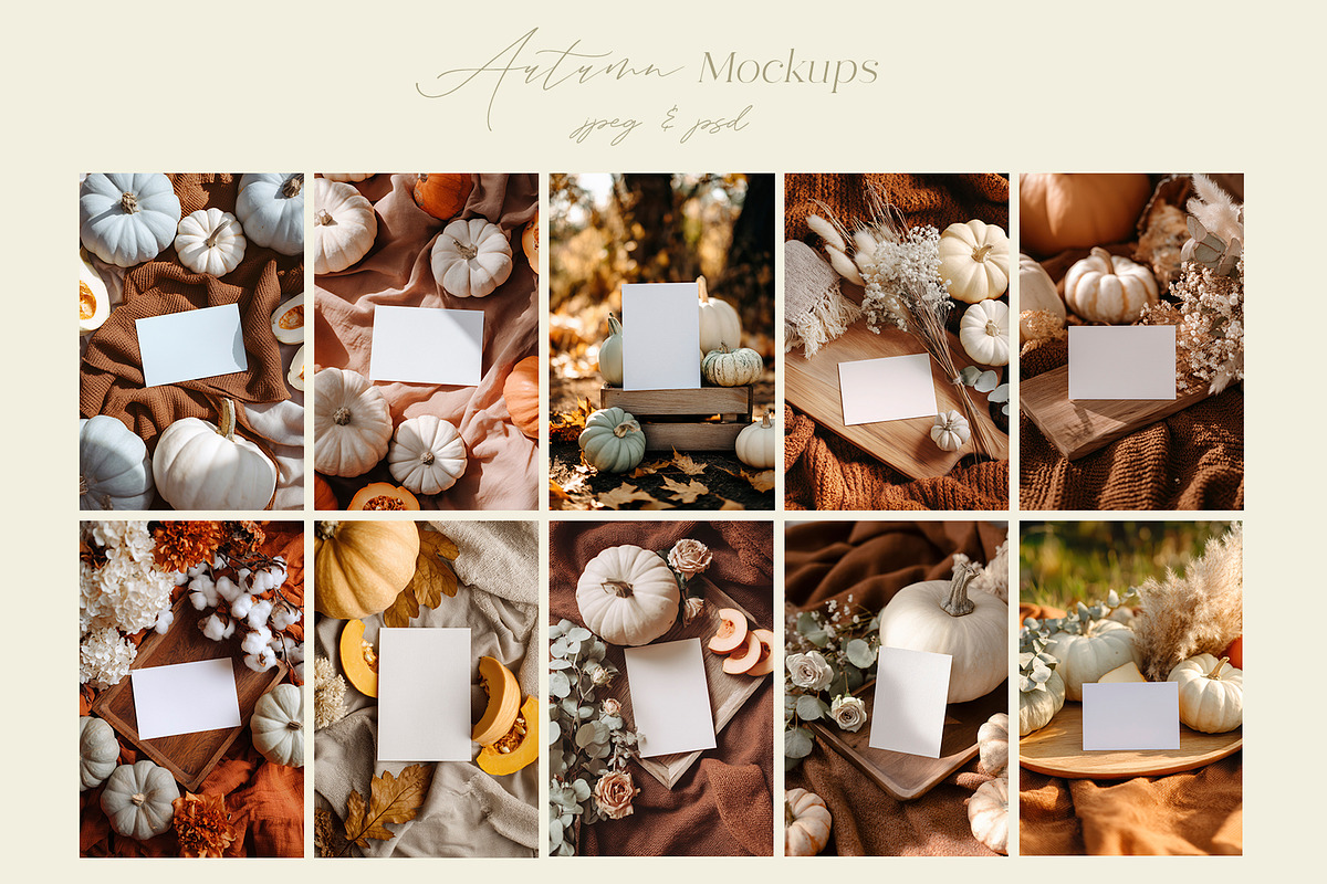 4 Seasons Stationery Card Mockups, a Books & Magazine Mockup by Designwork (Photo 7 of 11)