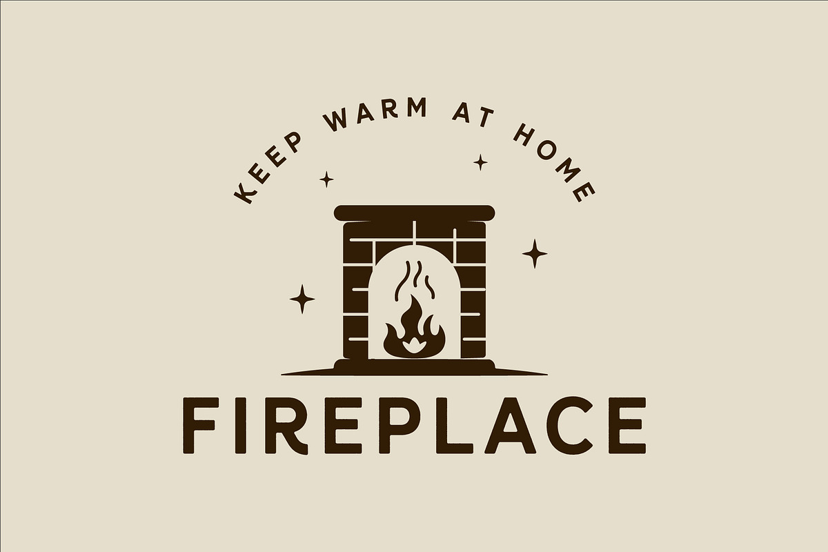 fireplace or chimney logo vector, a Branding & Logo Template by zyxroun shop