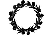 Floral Heart Circle WreathBlack Set, a Seasonal Illustration by Designer_Momina (Thumbnail 11 of 18)
